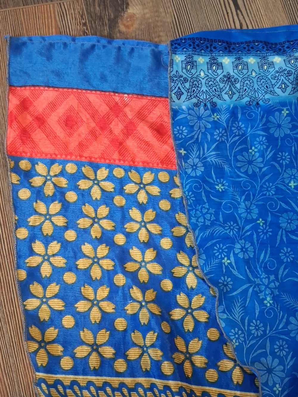 Vibrant Blue and Gold Reversible Skirt